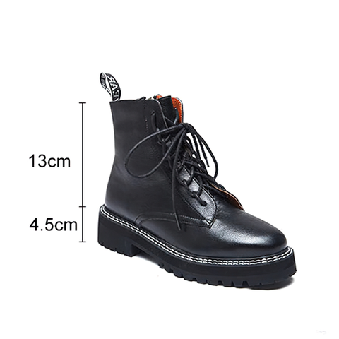WOMEN'S BLACK PU LEATHER BOOTS WITH STYLISH PRINT - CASUAL TRENDY SHOES.