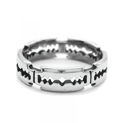 Charm-Edelstahl-Klingenring / Mode-Punk-Rock-Ring in silberner Farbe für Männer und Frauen