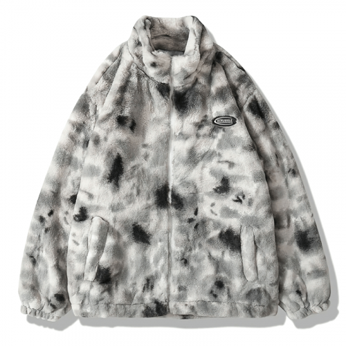 Elegante warme Pelzmäntel mit Reißverschluss und verstellbarem Saum / lässige Damenjacke aus Kunstpelz