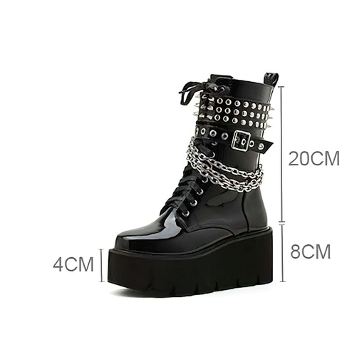 WOMEN'S PU LEATHER BOOTS - ROCK FASHION SHOES.