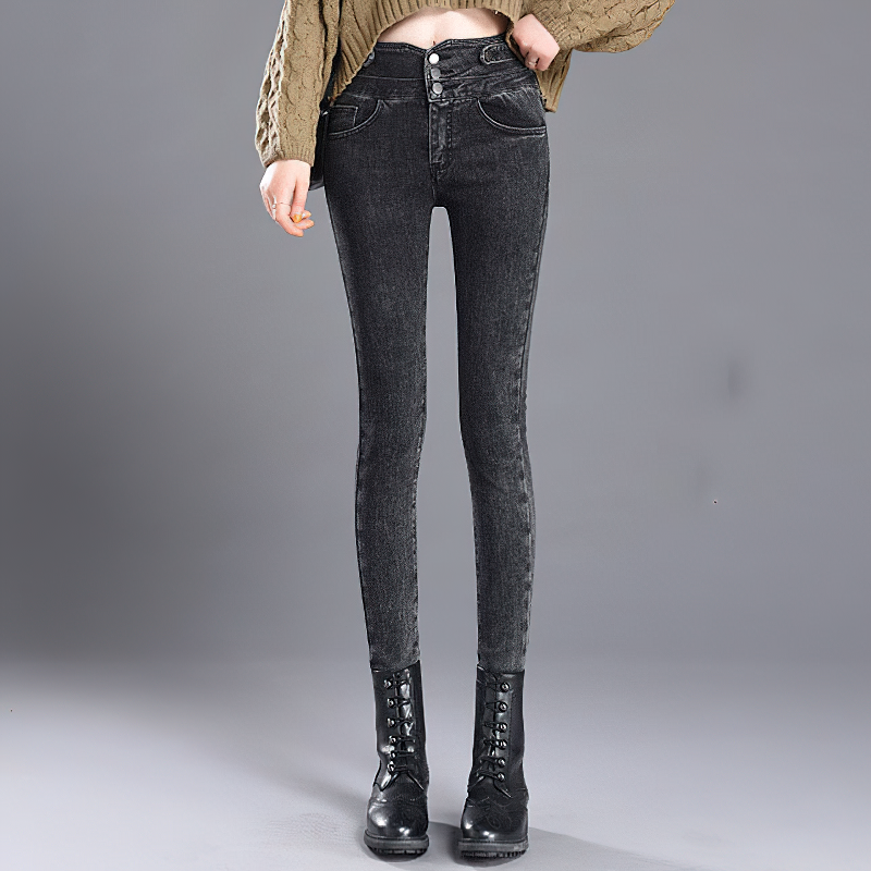 Jeans élastiques à taille haute pour dames à la mode / crayon en jean skinny décontracté cool - HARD'N'HEAVY