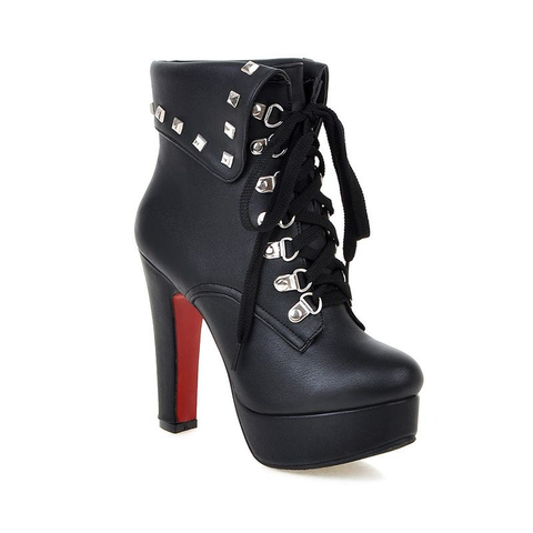 WOMEN'S PU LEATHER BOOTS - MODERN PUNK SHOES.