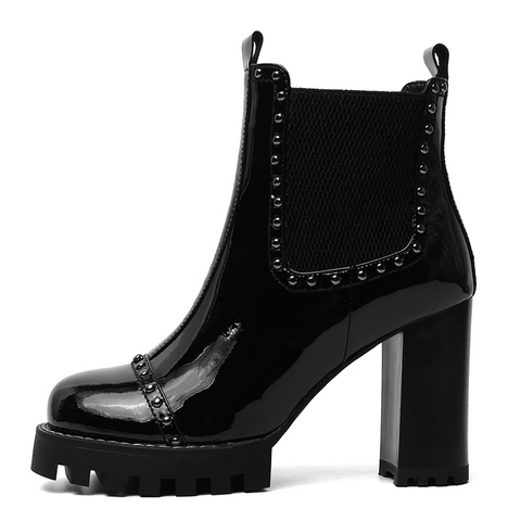 Women's Genuine Leather Heel Boots - Trendy Footwear.