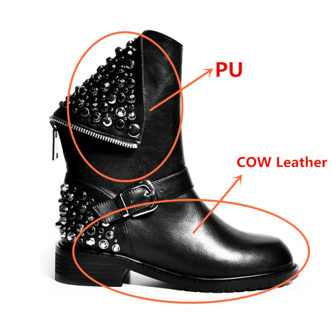 Women's Genuine Leather Ankle Boots - Casual Footwear.