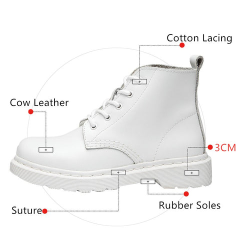 Women White Ankle Boots - Rocker Outfits.