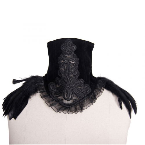 Collier ras du cou gothique en dentelle de velours noir / Collier en velours de style vintage élégant avec fixation