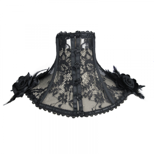 Gothic Lace Flower Collar / Women's High Collar with Decorative Applications