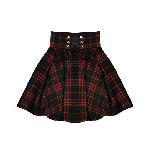 Gothic Wool Pleated High Waist Lolita Skirt.