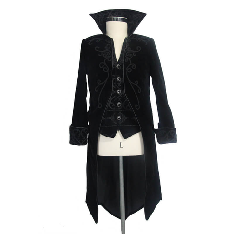 MEN'S BLACK COAT - STEAMPUNK STYLE.