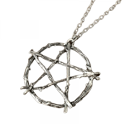 Gothic-Stil-Zweig-Pentagramm-Halskette-mystisches-Amulett-mit-Kette-alternativer-Schmuck