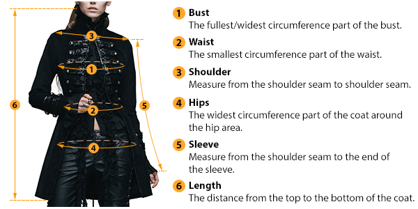 how to measure female coat size