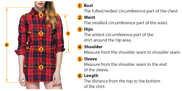 how to measure female shirt size