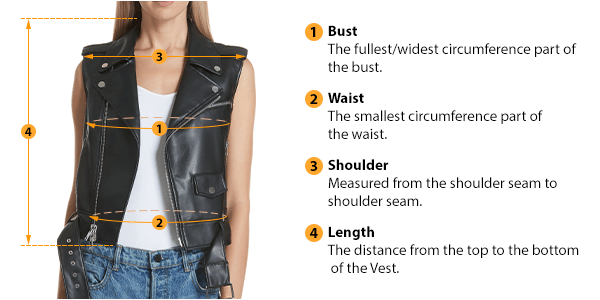 how to measure female vest size