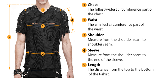 how to measure male t-shirt size