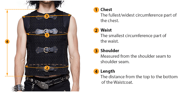 how to measure male waistcoat size