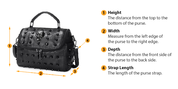 how to measure purse bag size