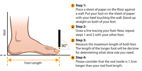 how to measure shoe size