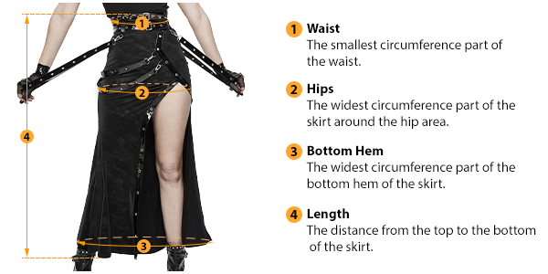 how to measure female skirt size