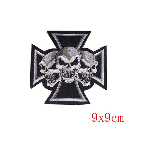 Skeleton Square Patches Cloth Patch Embroidered DIY Badges Iron On Punk Goth