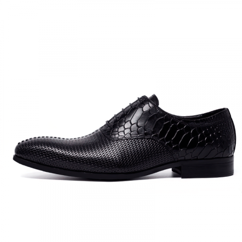 Flache Herrenschuhe im originellen Design / Luxus-Oxford-Schuhe aus Leder mit Schnürung / Modeschuhe
