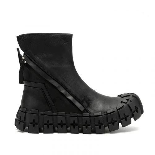 Originale Stiefeletten mit dicken Sohlen / Reißverschluss an den Seiten, Motorradstiefel / Schuhe im Punk-Stil