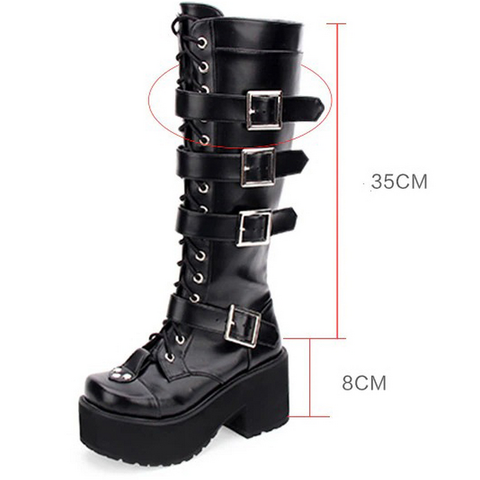WOMEN'S PU LEATHER BOOTS - PUNK SHOES.