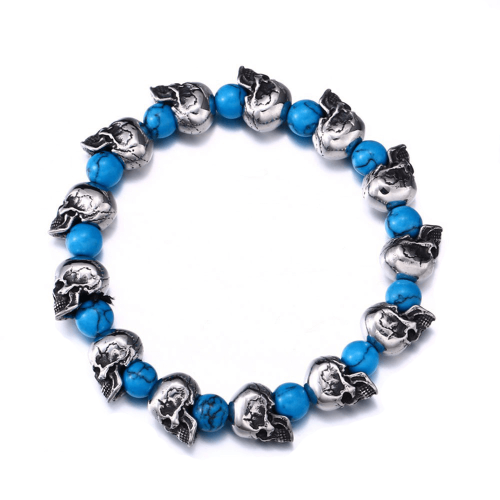 Bracelet élastique de perles de tête de mort de style punk/accessoires de bijoux unisexes