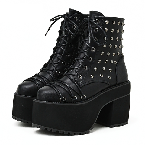 WOMEN'S PU LEATHER BOOTS - ROCK STYLE SHOES.