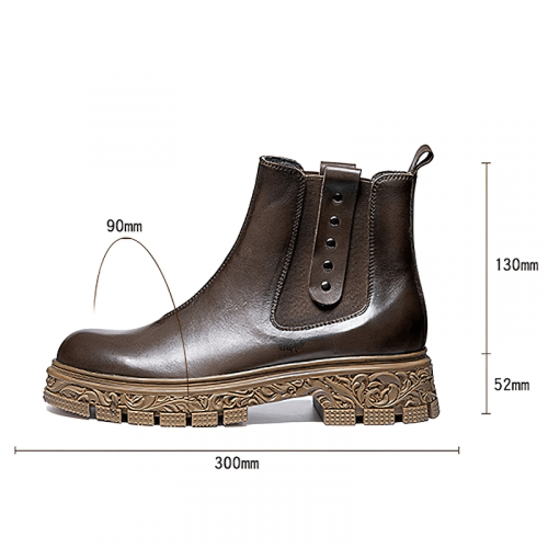 Herren-Ankle-Boots aus weichem Leder im besonderen Design / klassische Schuhe mit geschnitzter Unterseite