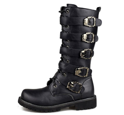 Steampunk Boots With Skull Buckles - Gothic Style.