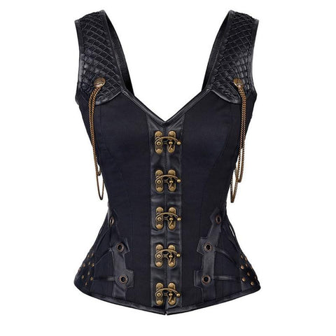 Steampunk Gothic Leather Corset Top / Gothic Bodice Waist