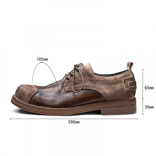 Stilvolle Schnür-Cowboy-Schuhe aus Rindsleder / lässige weiche Schuhe mit runder Zehenpartie für Herren