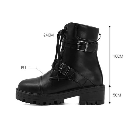 WOMEN'S ANKLE PU LEATHER BOOTS - CASUAL COMFY SHOES.