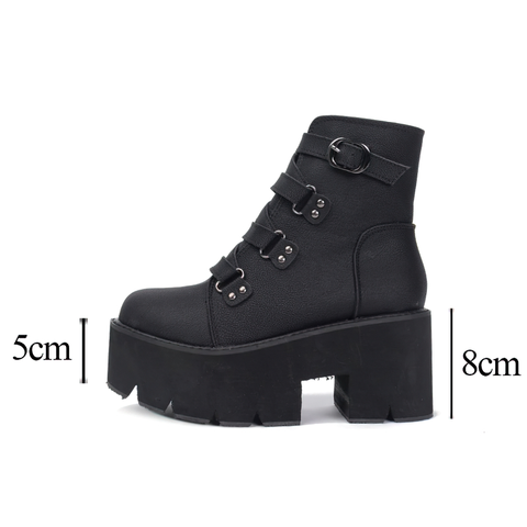 WOMEN'S ANKLE BOOTS ON PLATFORM - CASUAL COMFORTABLE SHOES.