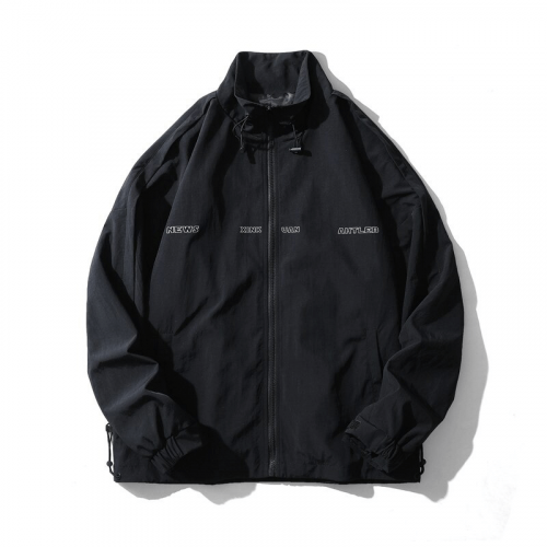 Unisex-Windbreakerjacke mit Reißverschluss / Übergroße Jacken mit Modedruck / Lässige, lockere Kleidung