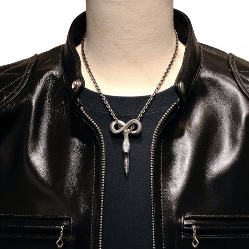 Chaîne pendentif serpent sculpté à la mode Vintage/bijoux Punk pour hommes et femmes