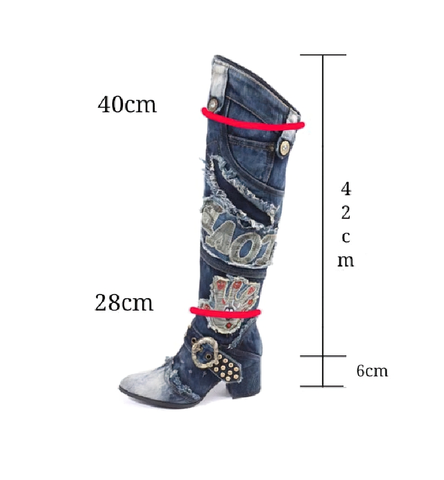 WOMEN'S HIGH-KNEE BOOTS - ALTERNATIVE STYLE SHOES.