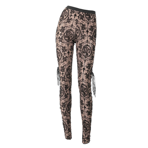 WOMEN'S APRICOT LEGGINGS WITH LACE UP - GOTHIC SEXY CLOTH.
