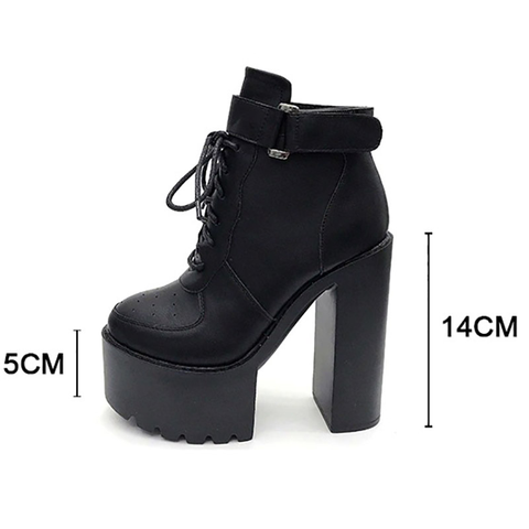 Lace-Up Super-Heeled Ankle Boots - Punk Outfits.