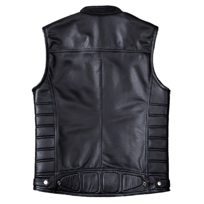 Black Biker Leather Vest / Vintage Men Rock Style Rave Outfits / Motorcycle  Clothing | HARD'N'HEAVY