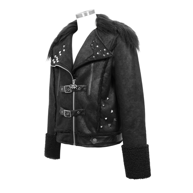 FANOSTUDIOS METAL LEATHER BUCKLE COAT