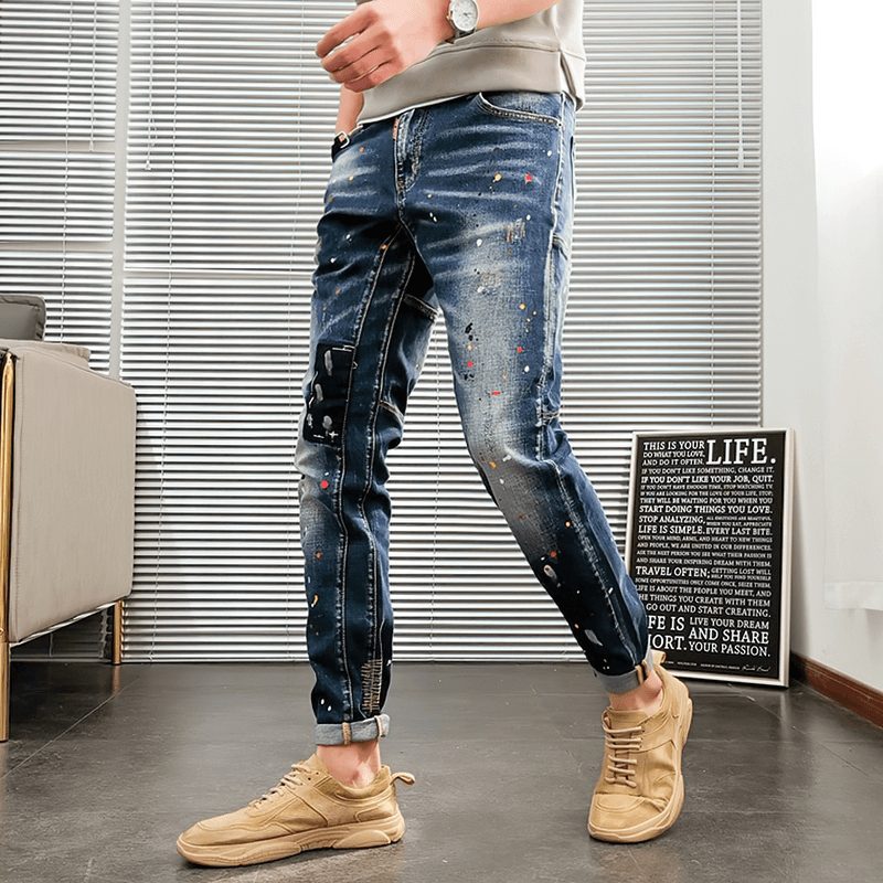 Fashion Zipper Fly Jeans for Men / Casual Male Patch Denim Pants / Rock  Style Clothing | HARD'N'HEAVY