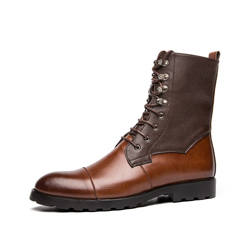 Men's High Top Boots Lace-up / Vintage Leather Footwear British Style ...