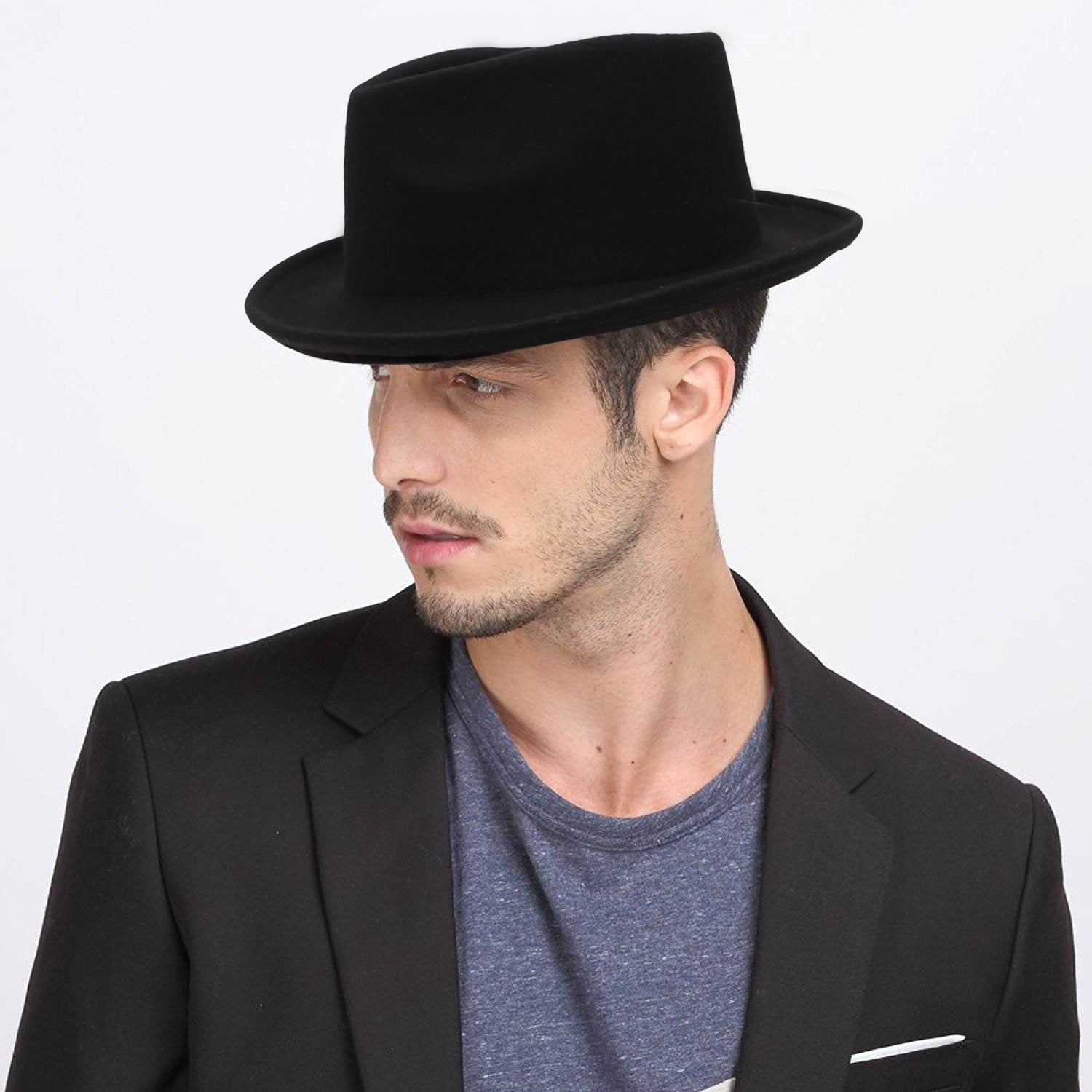 Men's Wool Fedora / Hat Male Curled Jazz Rock Fedora Cap / Gentlemen  Alternative Fashion | HARD'N'HEAVY