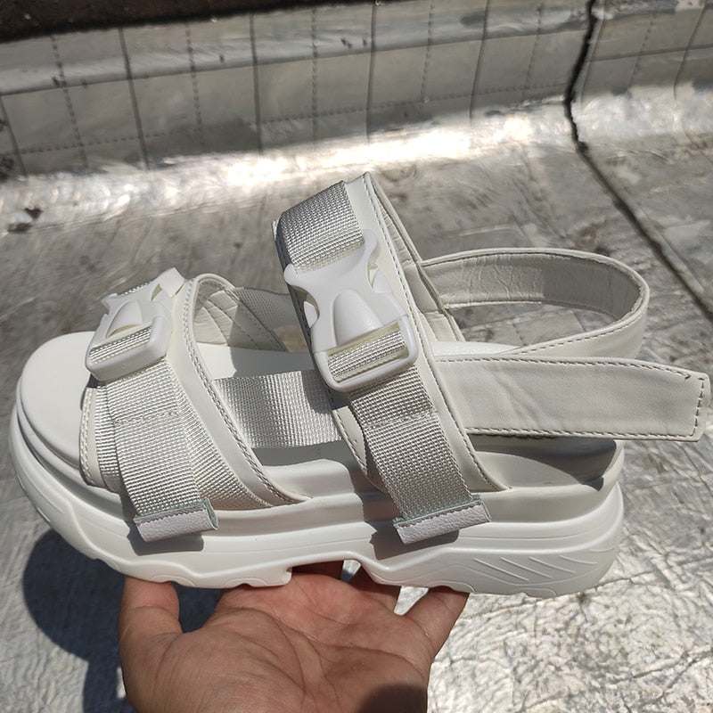 Women's Platform Sandals Shoes / Thick-Soled Wedge Heels Shoes / Buckle Beach Slides Sandals - HARD'N'HEAVY