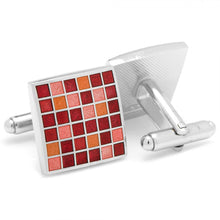 Red Mosaic Checker Board Cufflinks