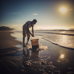 collecting the sea water