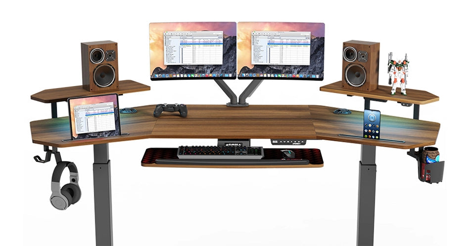 ED 72 Inch Large Standing Desk with Keyboard Tray Large Desktop Gaming Setup