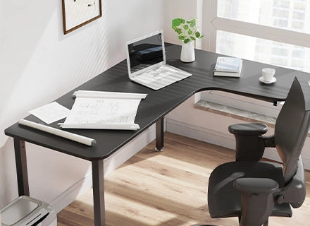 L shaped modern office desk