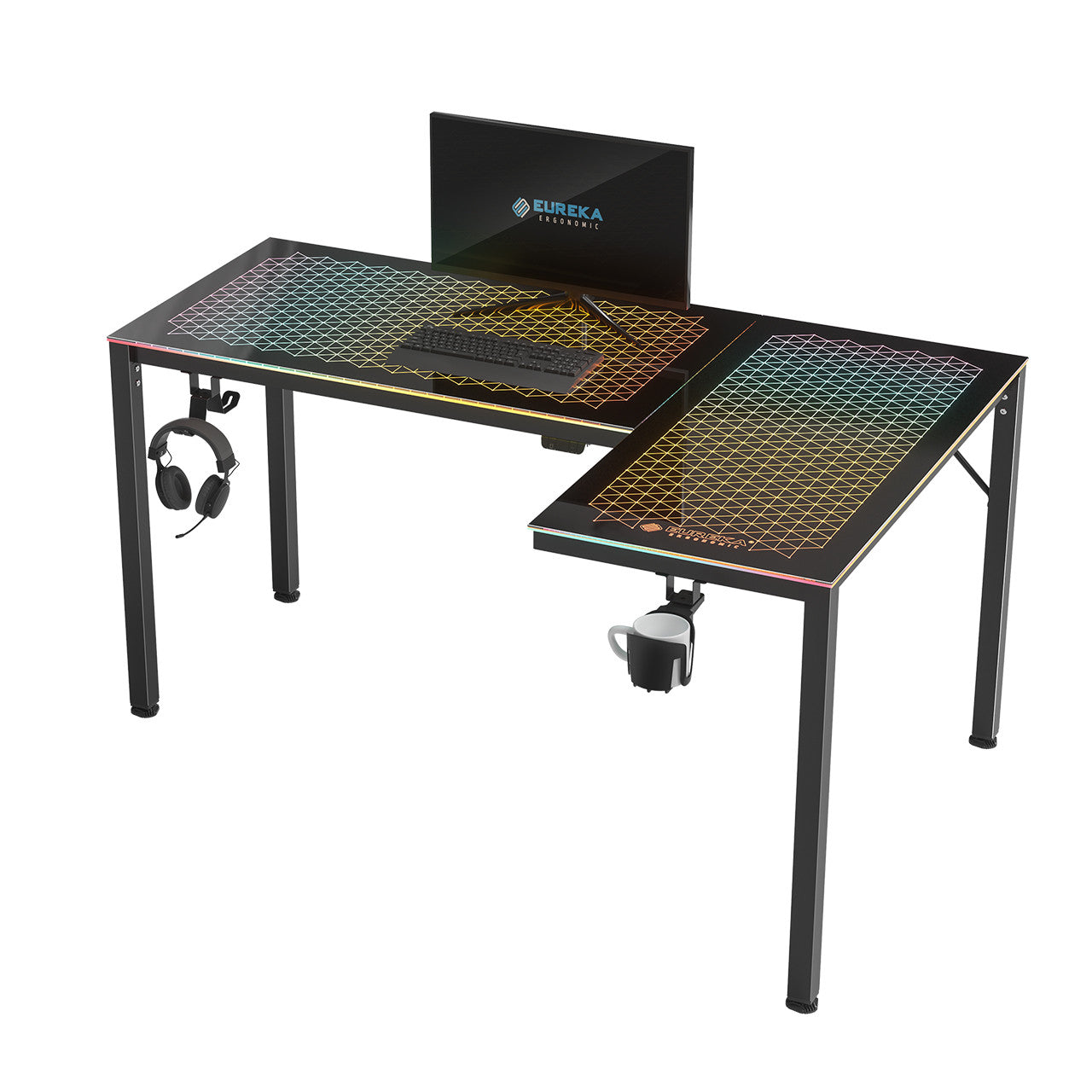 RGB Gaming Glass Desk